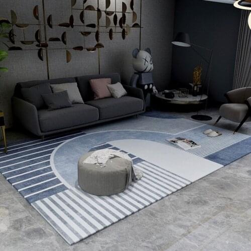 Blue Modern Geometric Carpet for Living Room Coffee Table Area Rug Nordic Home Carpet Bedroom Decor Kitchen Floor Mat Doormat