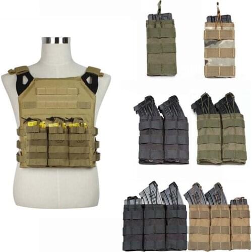 Tactical Hunting MOLLE Vest Accessories Pouch Military Triple Cartridge Bag Paintball Airsoft Pouch Single/Double Magazine Pouch