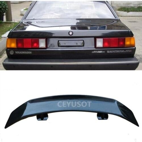 For Universal WING Spoiler OLD Volkswagen Santana ABS Material Car Trunk Rear Lip Tail FIN Glossy Black Accessories 1990-2008