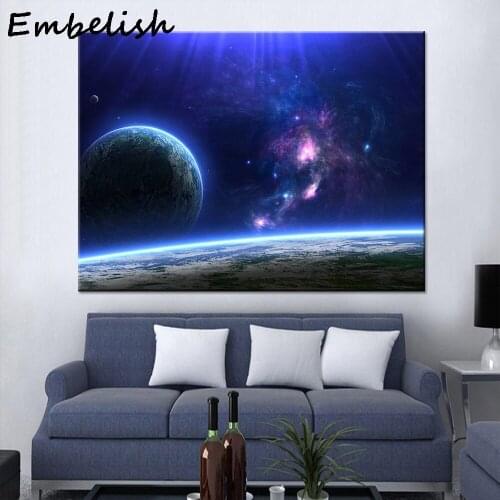 1 Pieces Hot Selling Blue Planet On The Horizon Wall Art Posters For Living Room Modern Home Decor Pictures HD Canvas Paintings