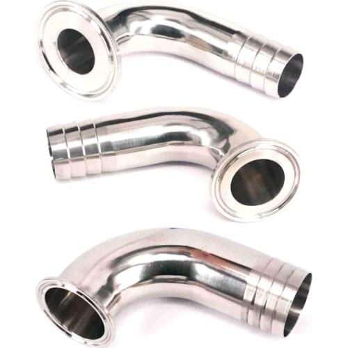 19/25/32/38/45/51/63/76mm Hose Barbed 1.5" 2" 2.5" 3" 4" Tri Clamp 304 Stainless Ferrule Sanitary Elbow Fittings
