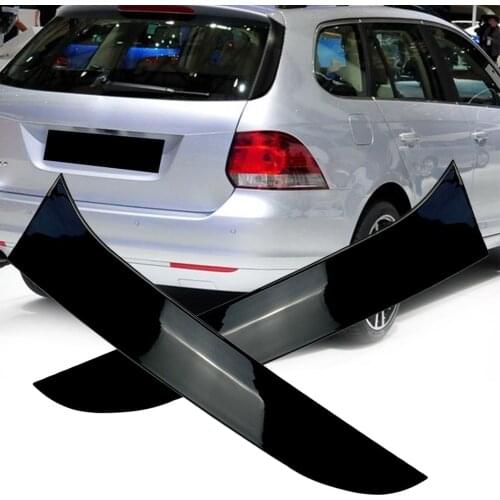 2pcs Car Rear Window Side Canard Spoiler Splitter Trim For Golf 6 MK6 Variant Wagon Glossy Black
