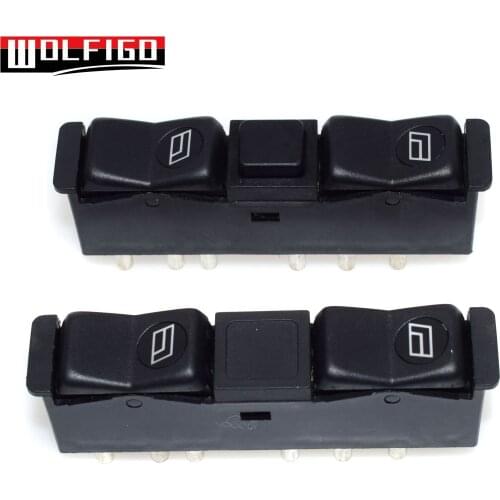 WOLFIGO 2 PCS Pair Front Right & Left Door Master Electric Power Window Switches for Mercedes Benz 190D 190E New