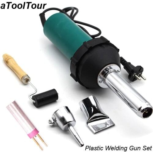 220V 1080W PVC Floor Repair Plastic Hot Air Welding Gun Torch Nozzle Roller Welding Machine Heat Gun Kit Welder Bumper PP PVC