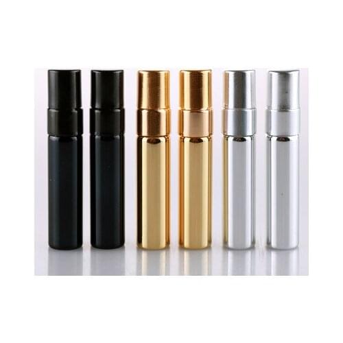 300pcs/lot 5ML Portable Refillable Glass Perfume Bottle With Aluminum Sprayer Empty Cosmetic Parfume Vial For Traveler