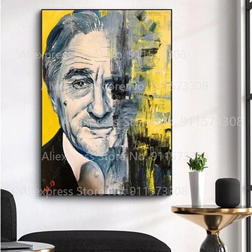 Abstract Robert De Niro Portrait Posters And Prints oil Canvas Painting Wall Art Picture Vintage Movie Decorative Home Decor