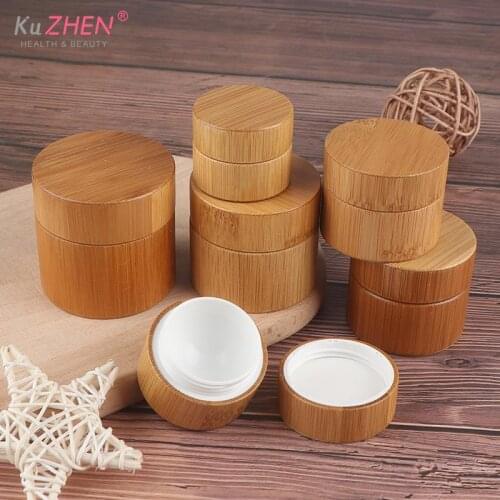 1PCS Bamboo Bottle Cream Mask Jar Make-Up Skin Care Container Empty Cosmetic Bottle Packaging Container 5g 10g 15g 20g 30g 50g