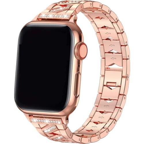Bling Band For Apple Watch Strap 44mm 40mm 38mm 42mm Jewelry Diamond Stainless Steel Bracelet For iWatch SE Series 6/5/4/3/2/1