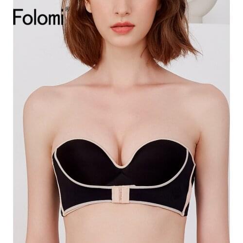 Push Up Bra Sexy Backless Strapless Underwear Woman Gathered Half Cup Brassiere Seamless Invisible Bras For Wedding A B Cup