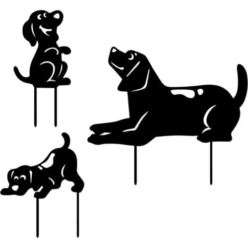 Dog Decorative Garden Sculpture Lawn Ornament Puppy Yard Silhouette Art Beware Of The Dog Decorative Stakes Gifts