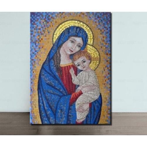 Virgin Mary & Baby Jesus Glossy Poster Picture Photo Lady holy god Faith Poster Print Canvas Painting for Room Kids Children