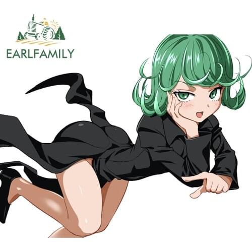 EARLFAMILY 13cm x 10.5cm for Tatsumaki One Punch Man Car Stickers SUV Decal Creativite Graphics Sunscreen Waterproof Decoration