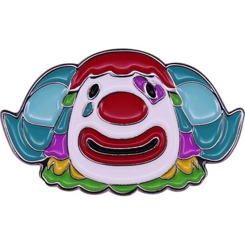 Cute Clown Enamel Pin Put On a Happy Face Brooch Kawaii Sad Child Accessory