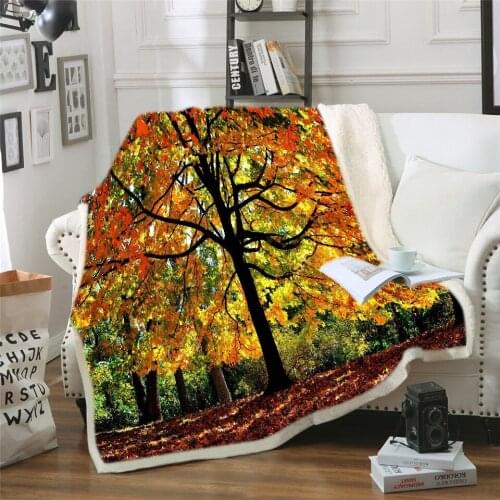 Forest Flannel Blanket Coniferous Tree Coral Fleece Blanket for Bed Throws Foggy Mountain Bedspreads Plush Bedding