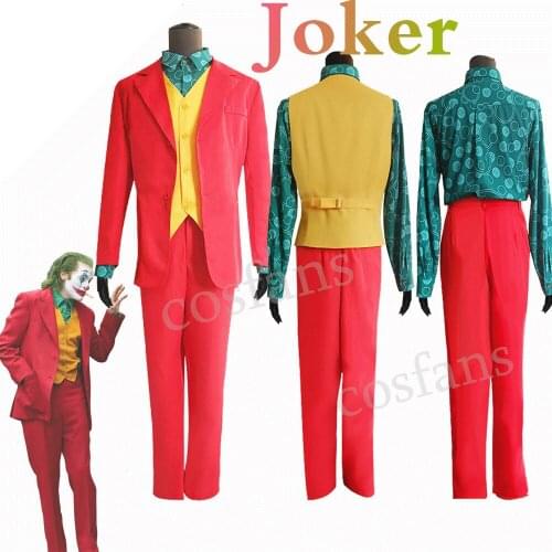 2019 Halloween Costume For Adult 2019 Movie Joker Men Costumes Arthur Fleck Cosplay DC Costumes For Carnival Party Free Shipping