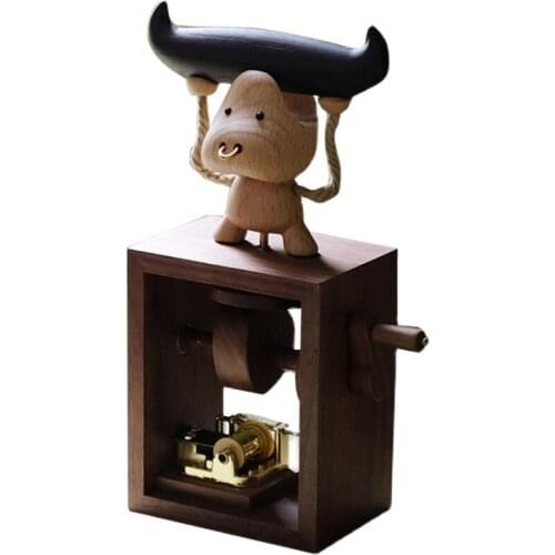 Creative Boyfriend Cute Music Box Small Wood Decorative Boxes Unique Gifts Music Hand Crank Caja Musical Birthday Gift EH50MB