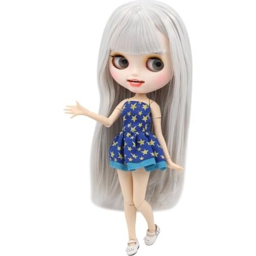 ICY DBS Blyth doll 1/6 bjd customized white skin and joint body with open mouth matte face for girl gift toy BL1003