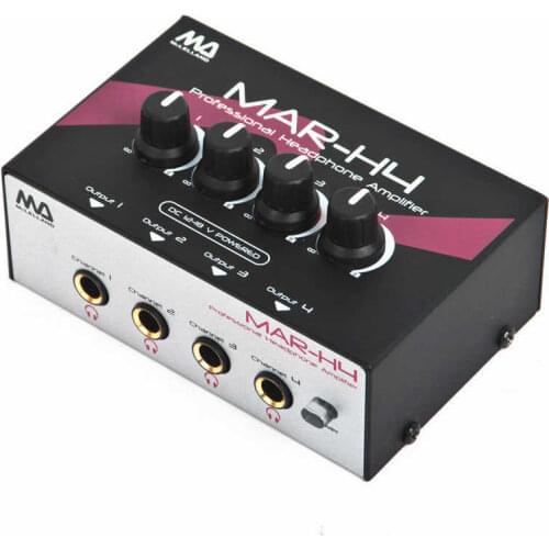 Mclelland MAR-H4 4-Channel Professional Headphone Amplifier AMP Recording Studio Headphone Splitter For Studio Recording