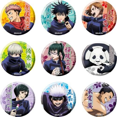 Jujutsu Kaisen Anime Gojo Satoru Yuji Itadori Fushiguro Megumi Kugisaki Nobara Maki Zenin Toge Inumaki Metal Badge Brooch Pins