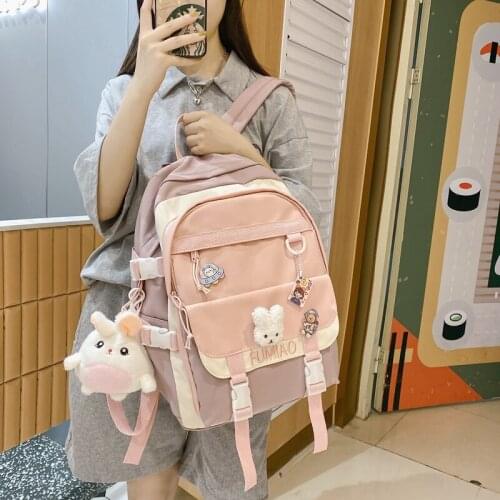 Women Cute Backpack High Capacity Female Harajuku School Bag College Lady Kawaii Cartoons Backpack Fashion Book Girl Bag Student