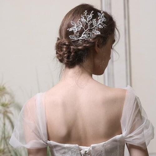 Fashion Headband Bridal Hair Crown Lace Floral Wedding Prom Headpiece Pearls Jewelry Handmade Women Hair Accessories