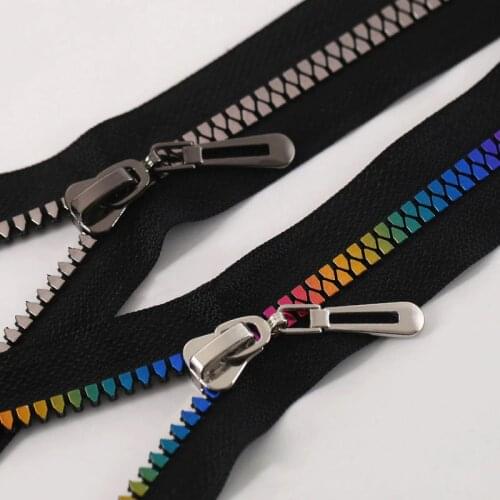80cm NO.8# Resin Zippers metal zipper Slider Multi-color Teeth Separating down coat Zippers for DIY Sewing Crafts Coats Jacket