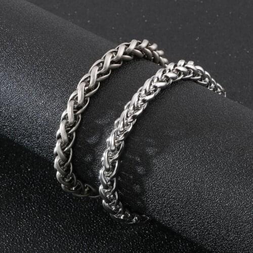 8mm Width S Thick Chain Bracelet Men Simple Design S Vintage Cool Mens Jewelry Free Box Gift