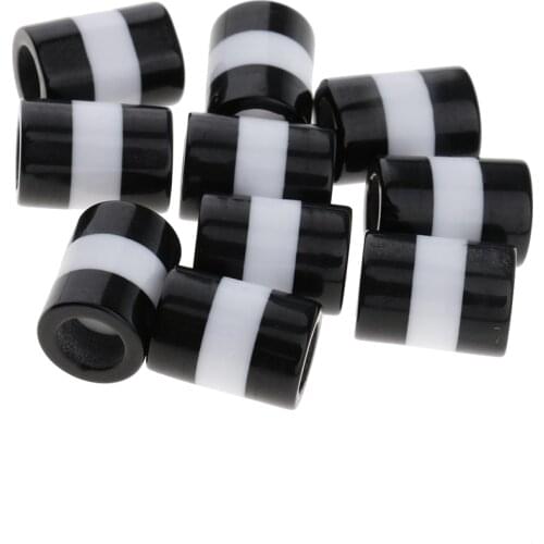 Lot 10Pcs Resin Plastic Striped Hair Braid Beads Dreadlock Bead Cuff Clip Hair Braiding Rings