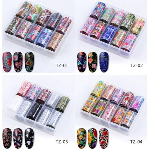 Nail Foil Sticker Set Starry Sky Adhesive Wraps Transfer Paper Transparent AB Color Shining Nail Art Tips Decal Gel Slider