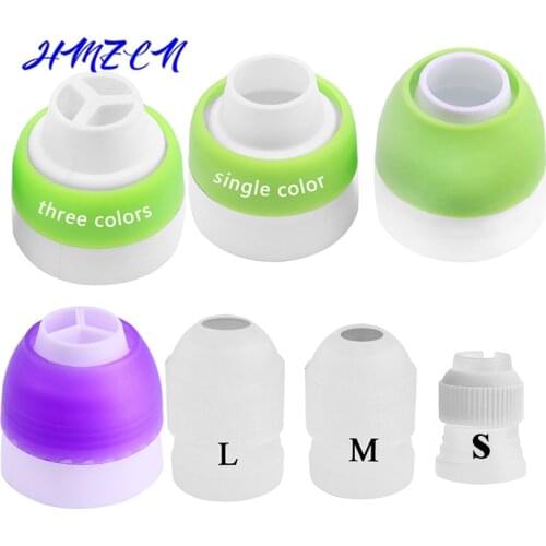 Cream Tricolor Converter Cake Icing Piping Nozzle Tip Pastry Bag Cake Decorating Tool Cupcake Fondant Cookie Baking accessories