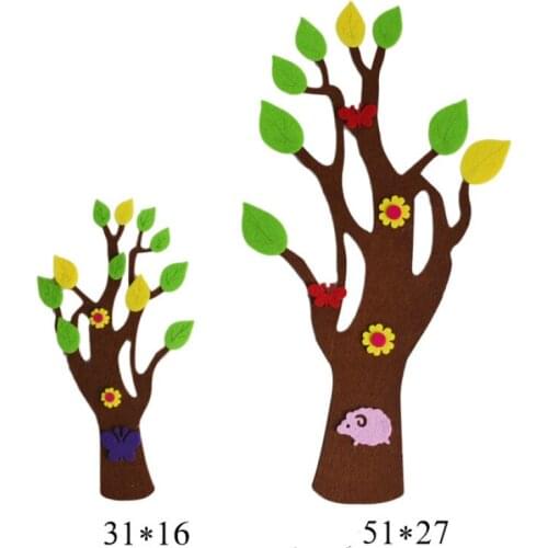 Chiba Tree Finished Nonwoven Felt Package Synthetic Fur Fabric Kids Toy Children Kindergarten Classroom Decor Wall Stickers