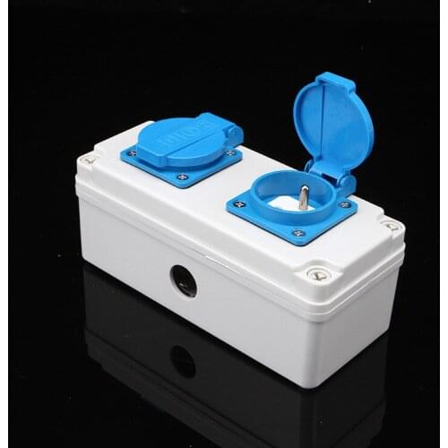 New 250 V16A IP44 Report CE Wall Waterproof Dust-proof Power Socket, Double French Standard Electrical Outdoor Outlet