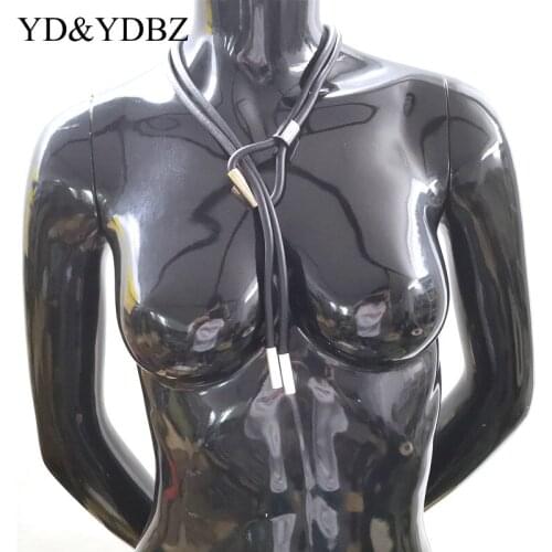 YD&YDBZ New Long Pendants Necklace Women Rubber Jewelry Handmade Adjustable Necklaces Two Wears Fashion Cloth Accessories Choker