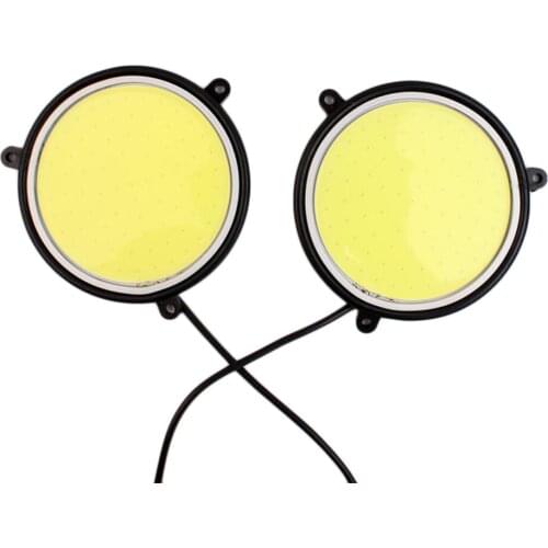 New 2pcs 30W 12V 9cm diamerter Super Bright Aluminum Alloy LED COB Strip Lamp Car Daytimes Running Light 30W Waterproof