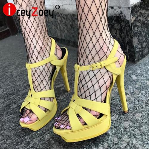 Coolcept Genuine Leather High Heel Sandals Women Heels 10cm And 14cm Sexy Footwear Fashion Woman Shoes R4425 Hot Sale 33-40