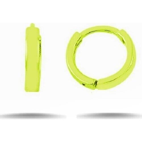 Silver Girl Child Gold Gilt 12 mm Simple Ring Earrings