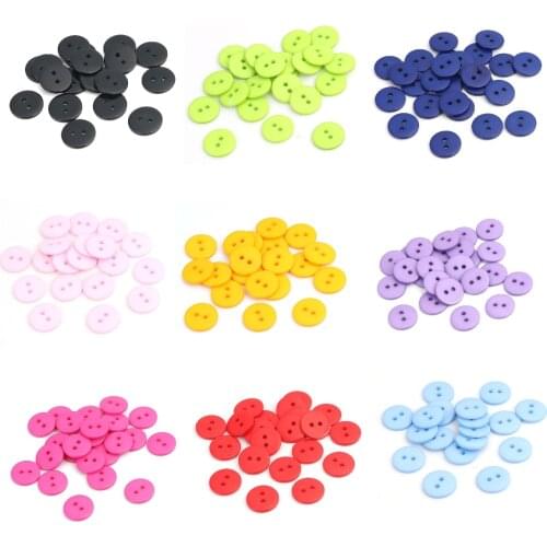 Kids Sewing Resin Buttons Clothes Tools 15MM 200pcs 2 Holes Candy Round Shape Random Colors Garment Accessories