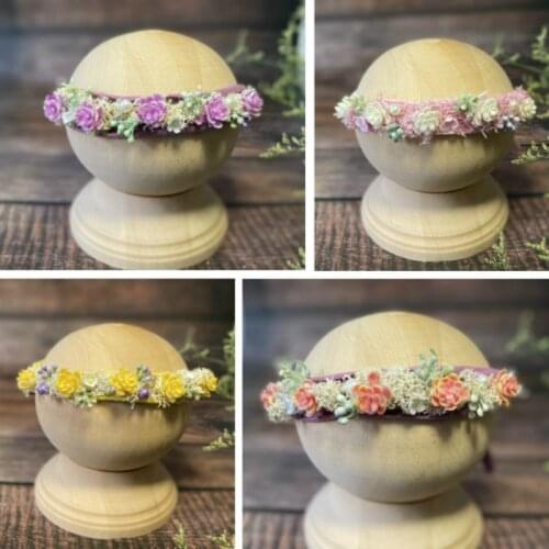 Newborn Photography Props Succulent Baby Headband Hand-made Hairband Infant Photo Shoot Accessories Unique Baby Headwear