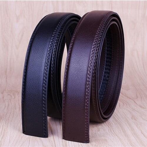 No Buckle High quality Cowhide Business Genuine Leather Automatic Belt Body Strap Without Buckle Belts Men Waistband Male Belts