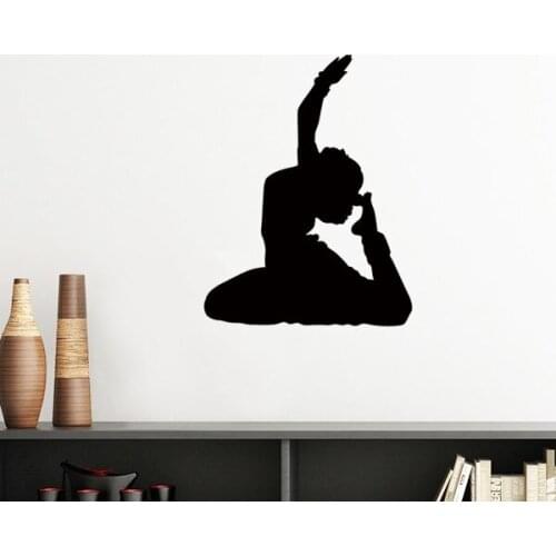Dancer Art Peacock Yoga Sports Silhouette Removable Wall Sticker Art Decals Mural DIY Wallpaper for Room Decal