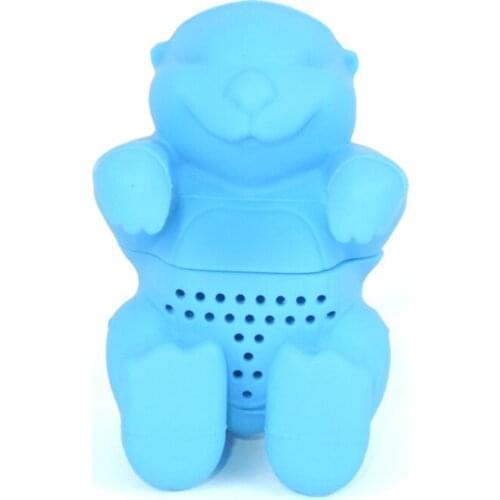 Otter Tea Infuser Tea Loose Leaf Tea Strainer Filter Diffuser Silicone Kitchen Tools Gadgets (Sky-blue)