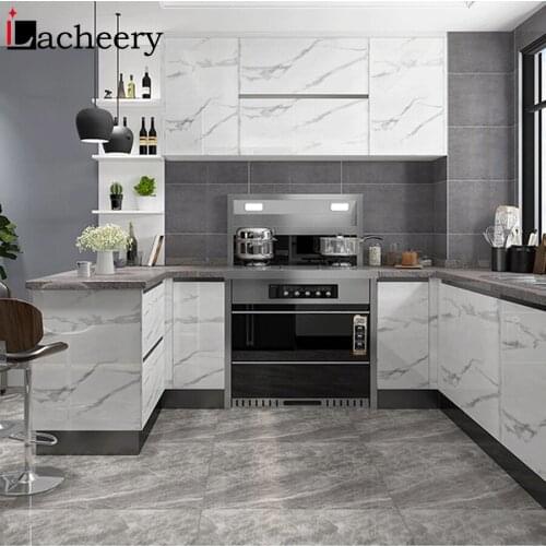 Modern Marble Self-adhesive Wallpaper Kitchen Cabinet Door Desktop Furniture Refurbished Stickers Vinyl Waterproof Contact Paper