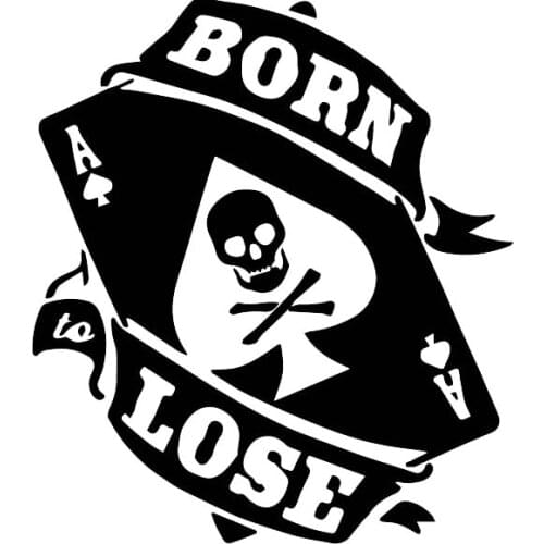 Personality Stylish Car Poker Pattern Sticker Decal Car Motorcycle Sticker Vinyl PVC Motorcycle Car Decal Sticker, Black/white