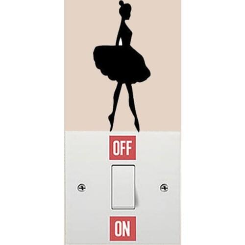 Dance Ballerina Fashion Vinyl Wall Stickers Bedroom Switch Decals Decor 5WS1434