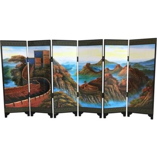 Great Wall majestic small screen antique lacquer screen decoration Chinese traditional handmade crafts
