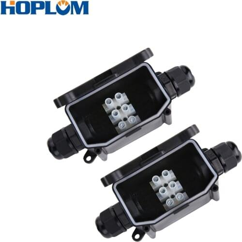 Waterproof Junction Box 2/3Way IP66 Outdoor Waterproof Cable Connector Junction Box With Terminal 450V Plastic Black Junction