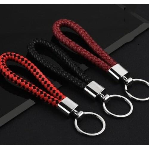 High-Grade Hand Woven Leather Car Key Ring KeyChain Couple The Man Woman Wallet Chain Bag Charm Christmas Gift Classic Delicate