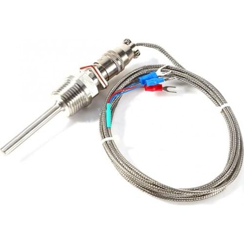 High Quality Temperature Sensor RTD PT100 Stainless Steel Temperature Sensor 1/2" NPT Threads with 2 Meter Cable