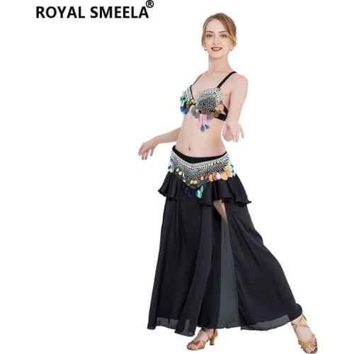 Sequins fringe belly dance costumes for women bellydance bra belt maxi skirt carnival costume professional belly dancing outfit