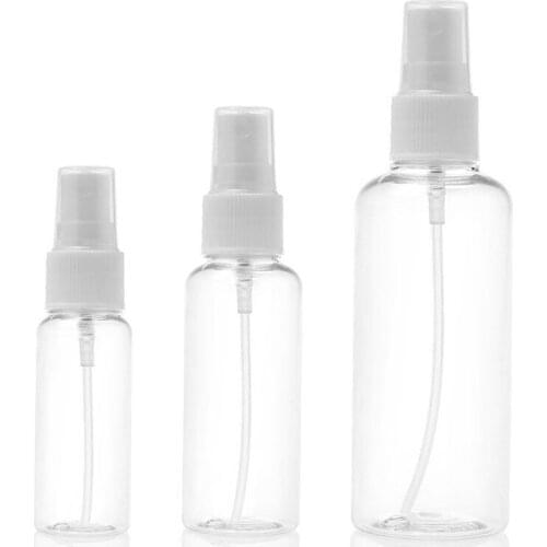 1/5/10Pcs 10ml/30ml/50ml/60ml/100ml Transparent Empty Spray Bottles Plastic Mini Refillable Container Empty Cosmetic Containers